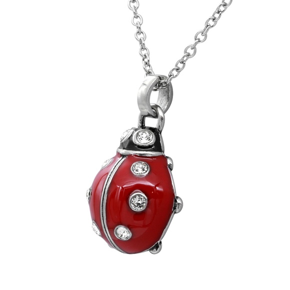 Ladybug Stainless Steel Crystals Pendant in Pouch - Picture 5 of 6